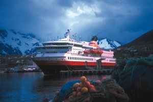 The MS Nordkapp in port