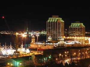 The Halifax Casino and Purdy's Wharf in Halifax, Nova Scotia. Photo by Keith Pomakis on 2003-12-28