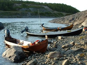 Fishing boats on the Tana River