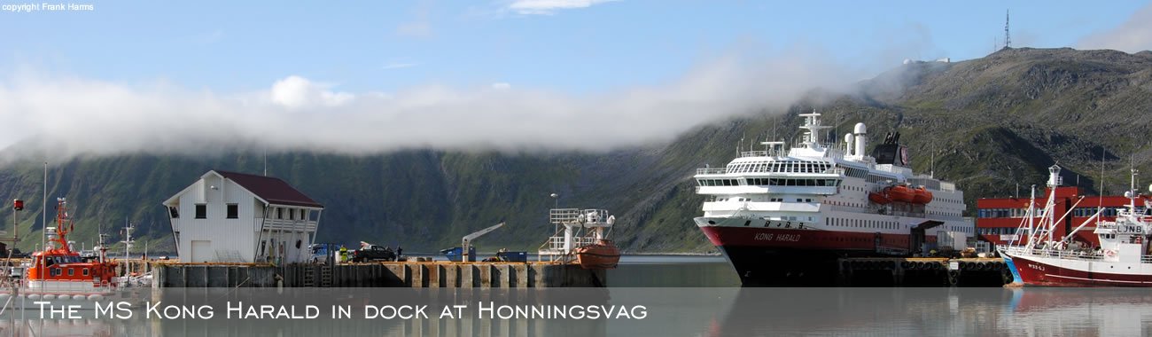 The MS Kong Harald in dock at Honningsvåg
