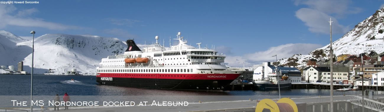 The MS Nordnorge docked at Ålesund