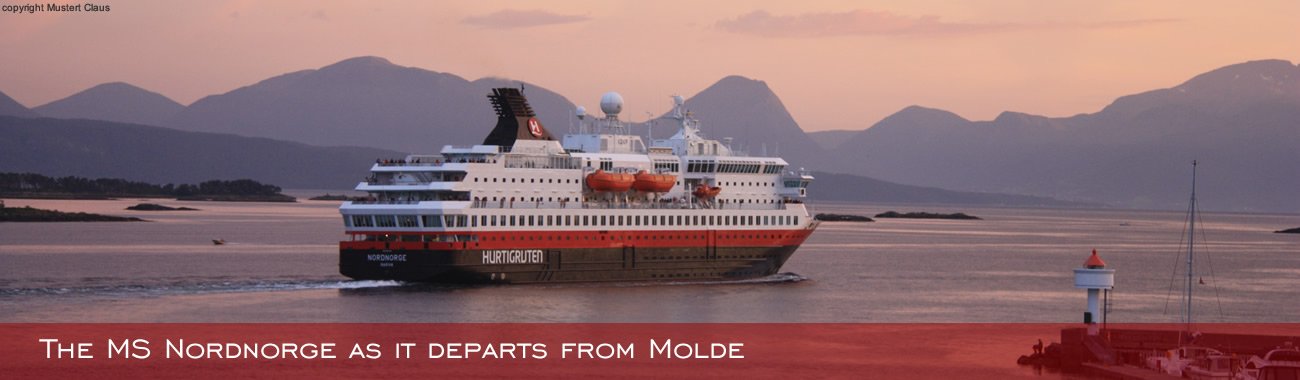 The MS Nordnorge as it departs from Molde